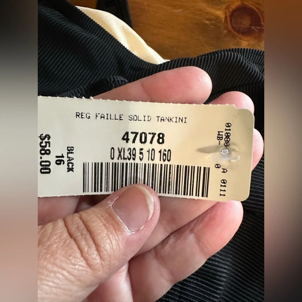 LL BEAN Tankini Skort Set 3pc Size 16 Black Ribbed UPF 50+ Lycra Sunblocking - Picture 6 of 10